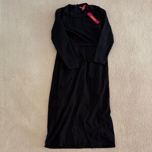 Catherine Malandrino Black Long-Sleeve Midi Dress